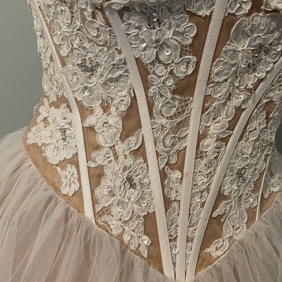 Sherri Hill Lace Appliqué Mini Cocktail Prom Pageant Bridal Wedding Party Dress - Picture 10 of 16